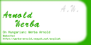 arnold werba business card